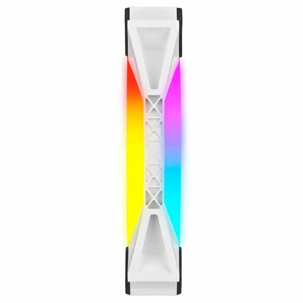 Corsair iCUE QL140 RGB White 140mm PWM Dual Fan Kit with Lighting Node CORE ファン2基とLEDコントローラー付属モデル ホワイト｜CO-9050106-WWの画像