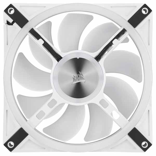 Corsair iCUE QL140 RGB White 140mm PWM Dual Fan Kit with Lighting Node CORE ファン2基とLEDコントローラー付属モデル ホワイト｜CO-9050106-WWの画像