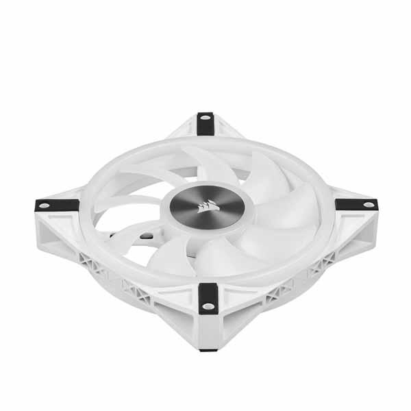 Corsair iCUE QL140 RGB White 140mm PWM Dual Fan Kit with Lighting Node CORE ファン2基とLEDコントローラー付属モデル ホワイト｜CO-9050106-WWの画像