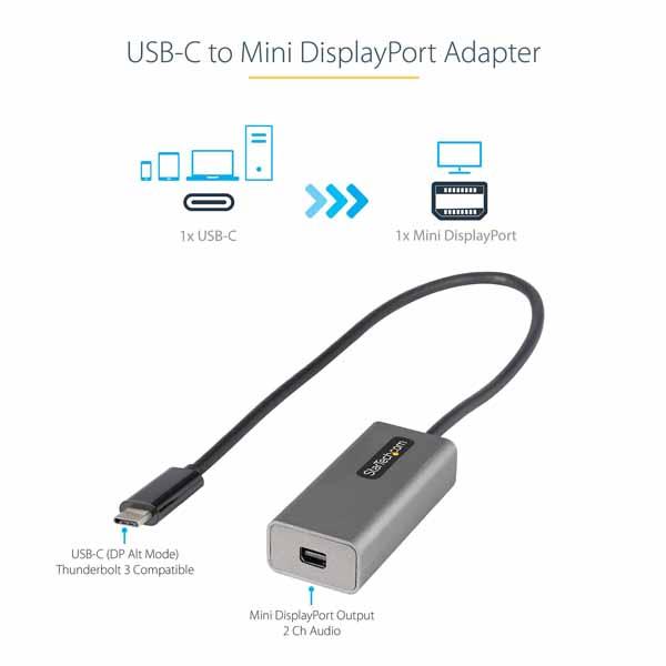 StarTech USB-C-Mini DisplayPort ディスプレイ変換アダプタ｜CDP2MDPEC｜itempost｜05