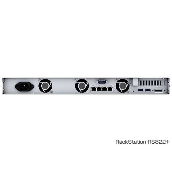 Synology AMD Ryzen V1500B搭載4ベイNAS RackStation RS822+ 1Uラックマウント型ストレージキット_3