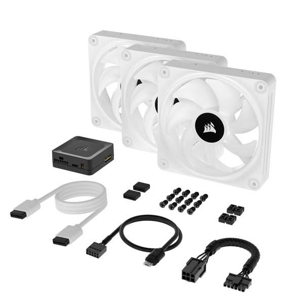 Corsair iCUE LINK QX120 RGB WHITE Starter Kit 120mm PWMファン 