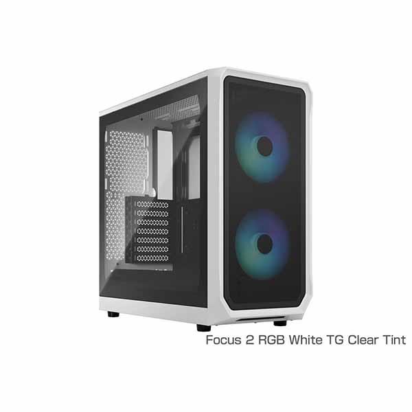 Fractal Design Focus 2 RGB White TG Clear Tint 2基のARGBファン搭載 ミドルタワー型PCケース ホワイト｜FD-C-FOC2A-04_1