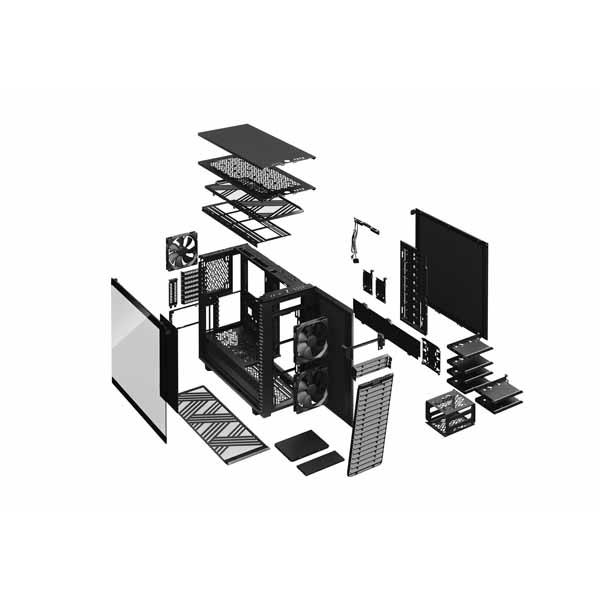 【アウトレット特価・新品】Fractal Design Define 7 Black TG Dark Tint ミドルタワー型PCケース ブラック/強化ガラスダークモデル｜FD-C-DEF7A-03