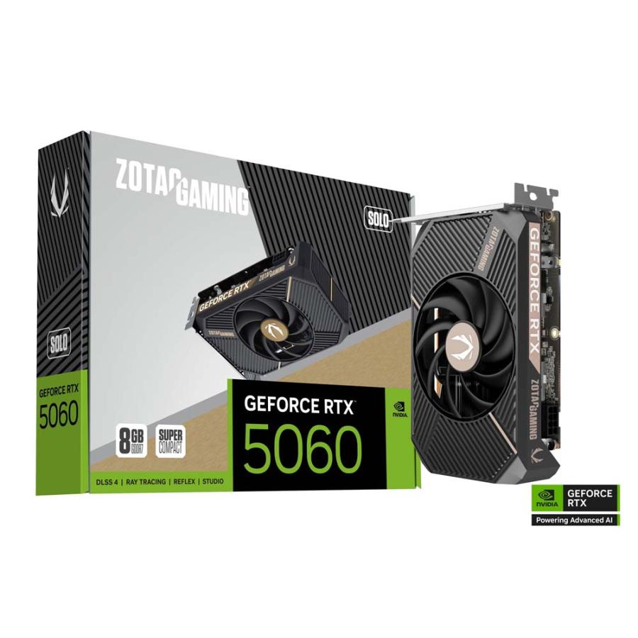 ZOTAC GAMING GeForce RTX 5060 SOLO 8GB 超コンパクトなグラフィックスカード｜RTX5060SOLO8GB/ZT-B50600G-10L