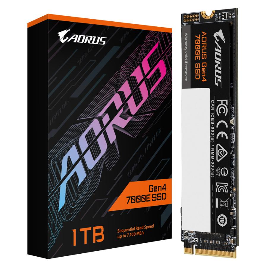 GIGABYTE AORUS Gen4 7000E SSD 容量1TB M.2(2280) 3D TLC 2.3mm｜AG470E1TBの画像
