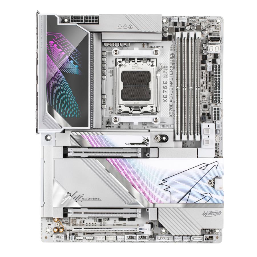 GIGABYTE X870E AORUS MASTER X3D ICE ATX マザーボード ホワイト｜X870E A MASTER X ICEの画像