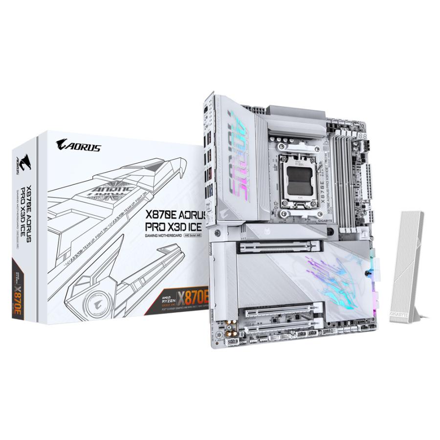 GIGABYTE X870E AORUS PRO X3D ICE ATX マザーボード ホワイト｜X870E A PRO X ICEの画像
