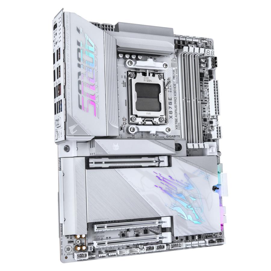 GIGABYTE X870E AORUS PRO X3D ICE ATX マザーボード ホワイト｜X870E A PRO X ICEの画像