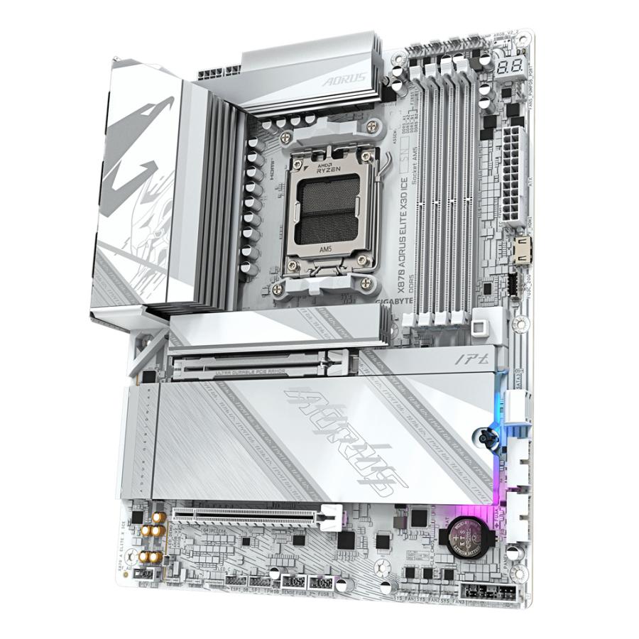 GIGABYTE X870 AORUS ELITE X3D ICE ATXマザーボード ホワイト｜X870