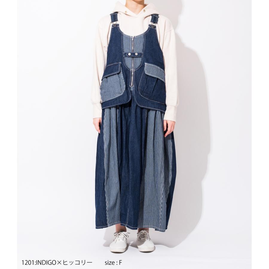 milimili ミリミリ レイヤード風切替バルーンデニムジャンスカ