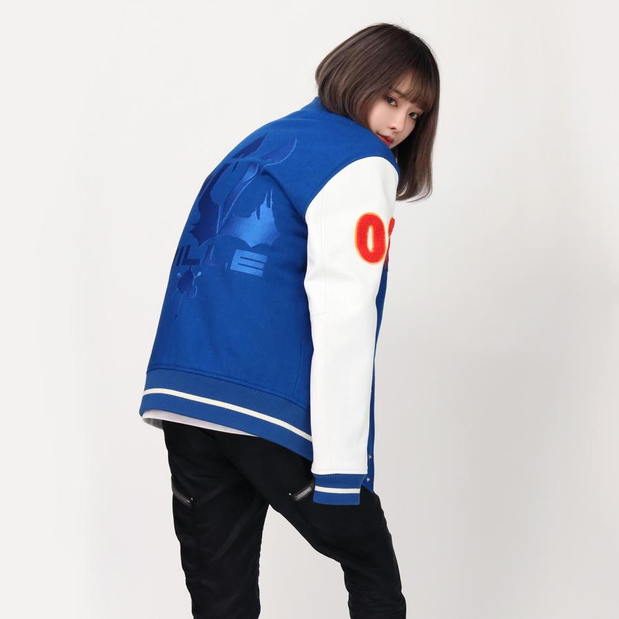 ジャケット・アウター EVANGELION BASEBALL JACKET EVANGELION BASEBALL JACKET/BLUE X WHITE EVANGELION BASEBALL JACKET