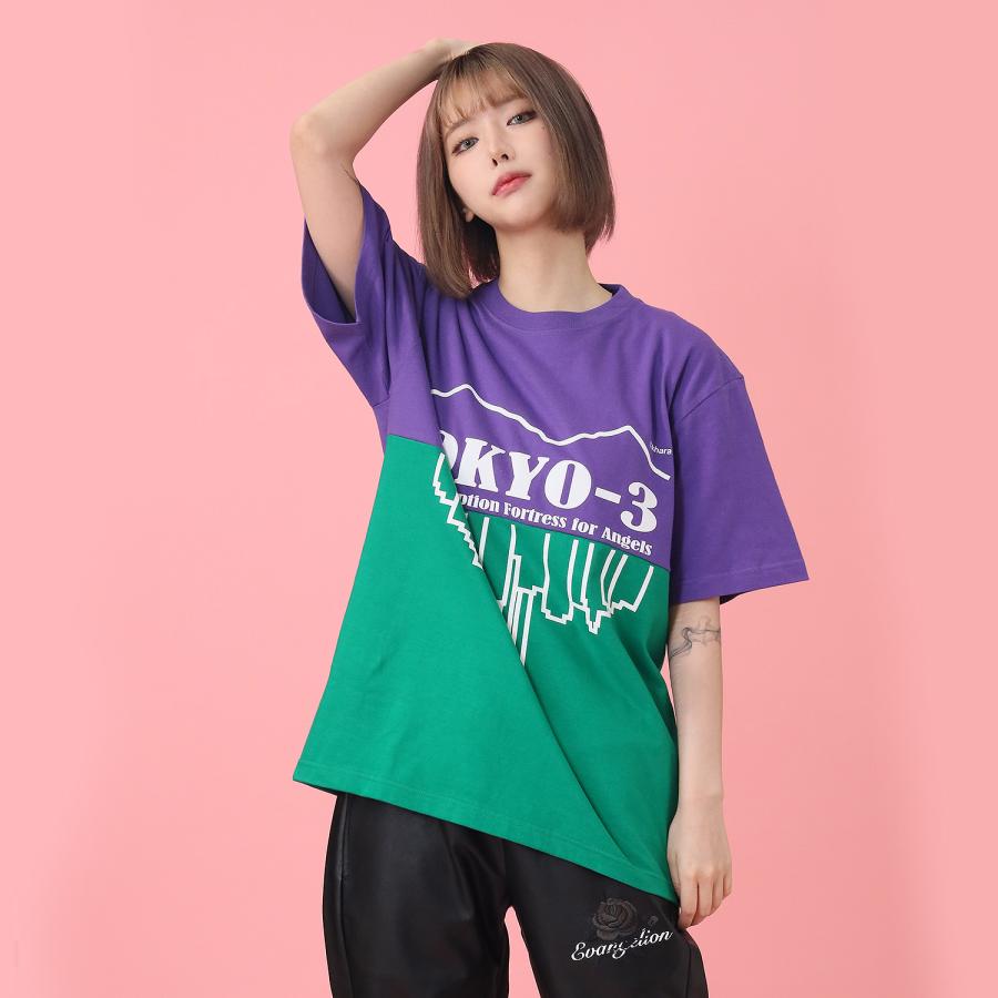 TOKYO-3 2Tone T-Shirt β (GREEN×PURPLE)｜itempost｜13