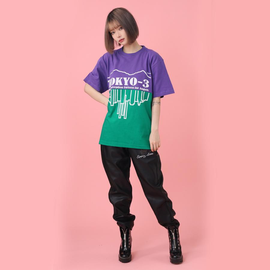 TOKYO-3 2Tone T-Shirt β (GREEN×PURPLE)｜itempost｜06