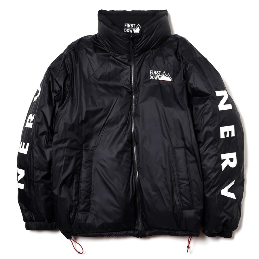 ジャケット・アウター Rebuild of Evangelion Down Vest (BLACK) EVANGELION REVERSIBLE BUBBLE DOWN JACKET by FIRST (BLACK×BLACK