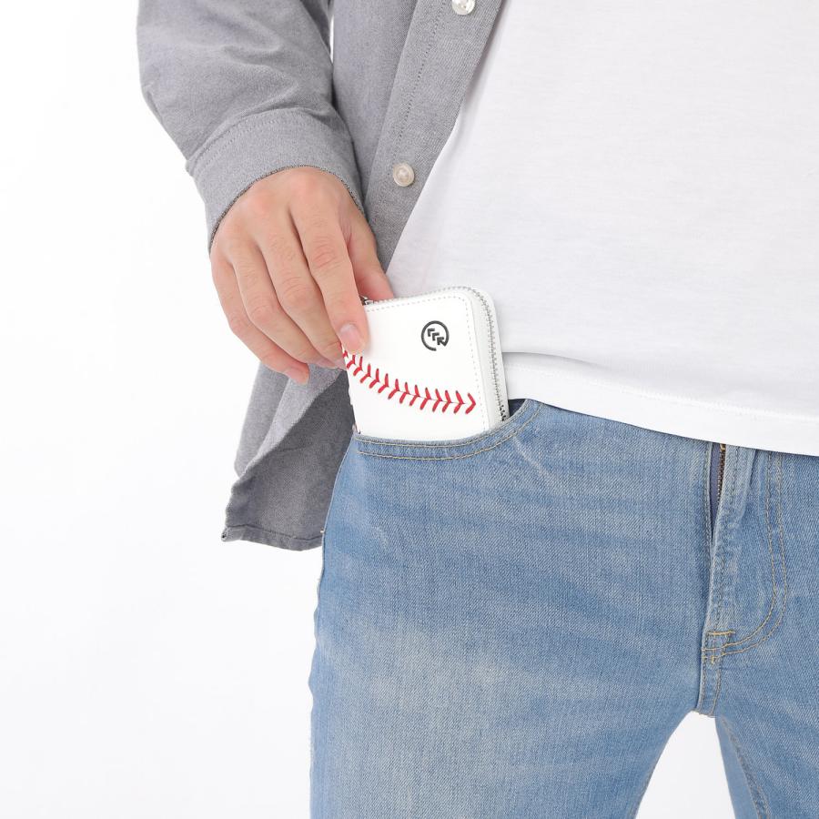 野球ボール革財布 コンパクト財布 カードウォレット スマート