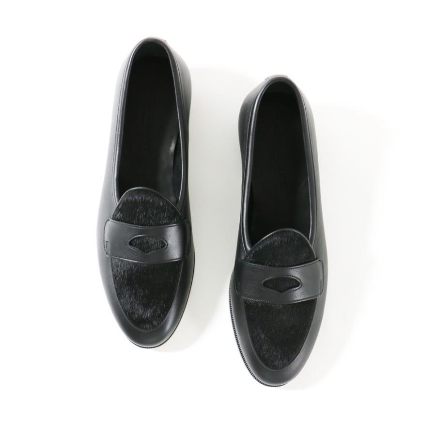 BAUDOIN&LANGE ボードインアンドランジ Sagan Classic Ginkgo カーフ&カーフヘアー コインローファー【ブラウン】の画像
