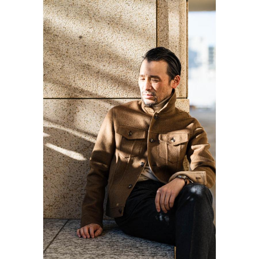 RING JACKET Napoli ダブルフェイスウール・カシミヤ 3rdタイプジャケット【ブラウン/無地】の画像