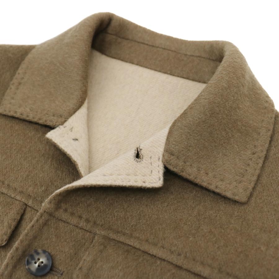 RING JACKET Napoli ダブルフェイスウール・カシミヤ 3rdタイプジャケット【ブラウン/無地】の画像