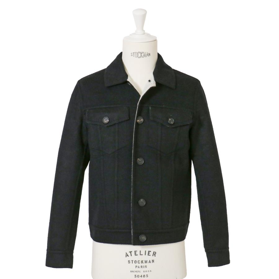 RING JACKET Napoli ダブルフェイスカシミヤ 3rdタイプジャケット【ブラック/無地】の画像