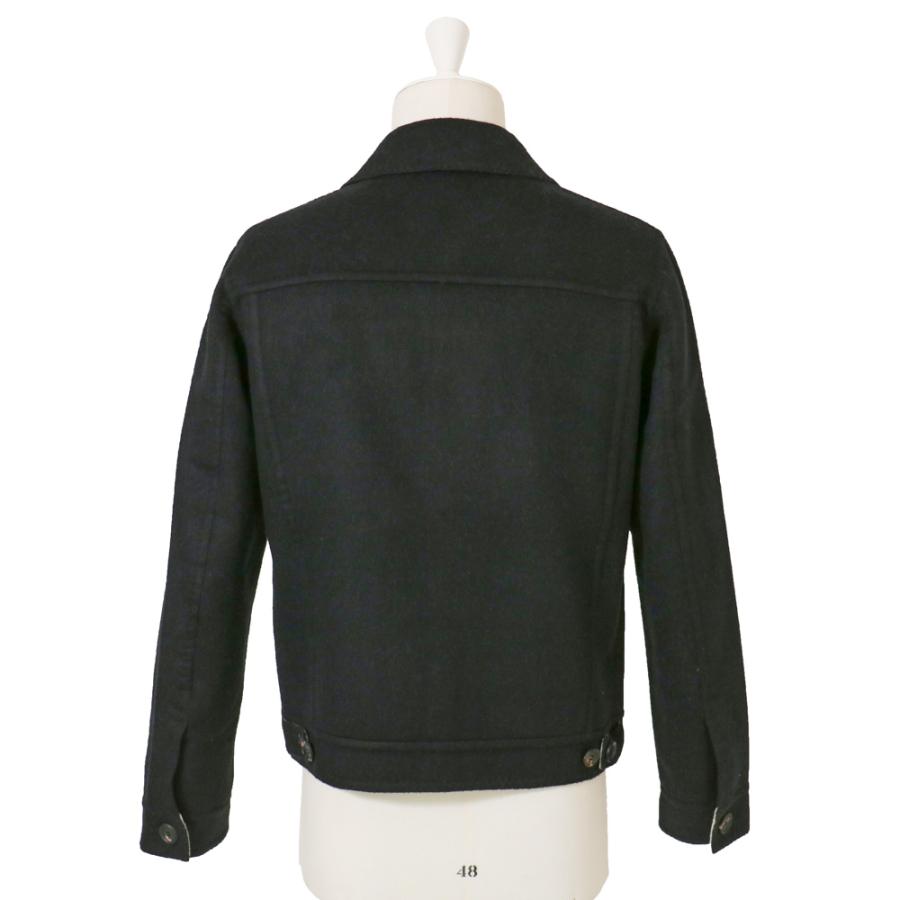 RING JACKET Napoli ダブルフェイスカシミヤ 3rdタイプジャケット【ブラック/無地】の画像