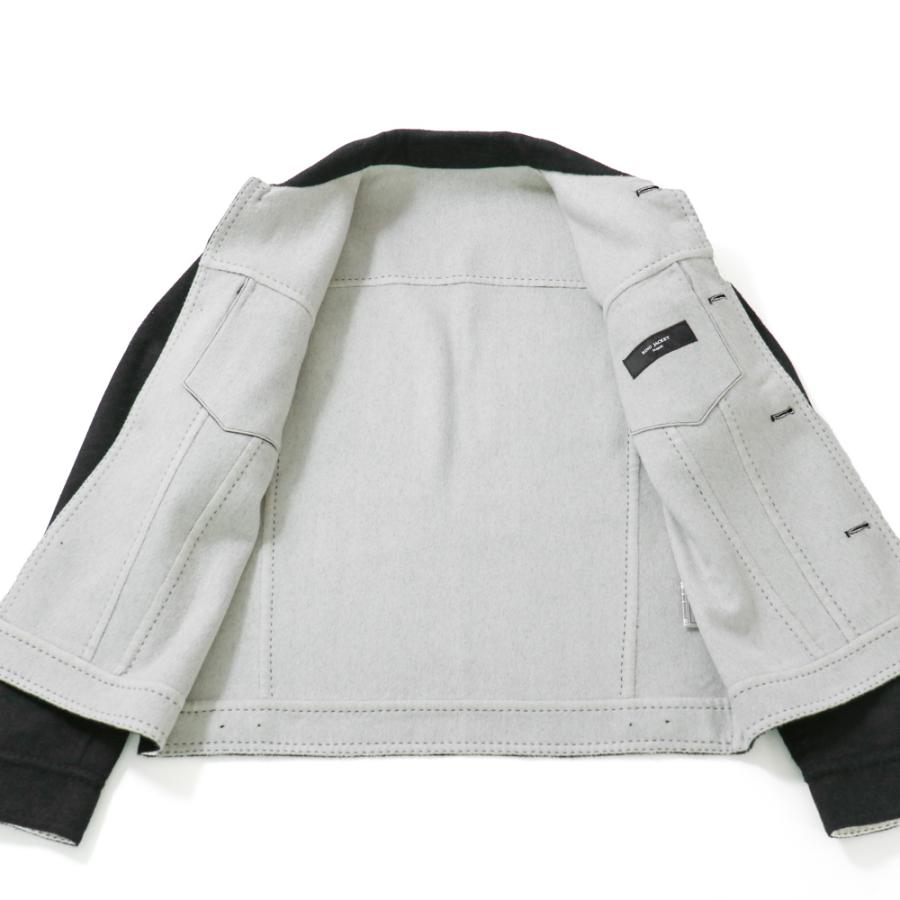 RING JACKET Napoli ダブルフェイスカシミヤ 3rdタイプジャケット【ブラック/無地】の画像