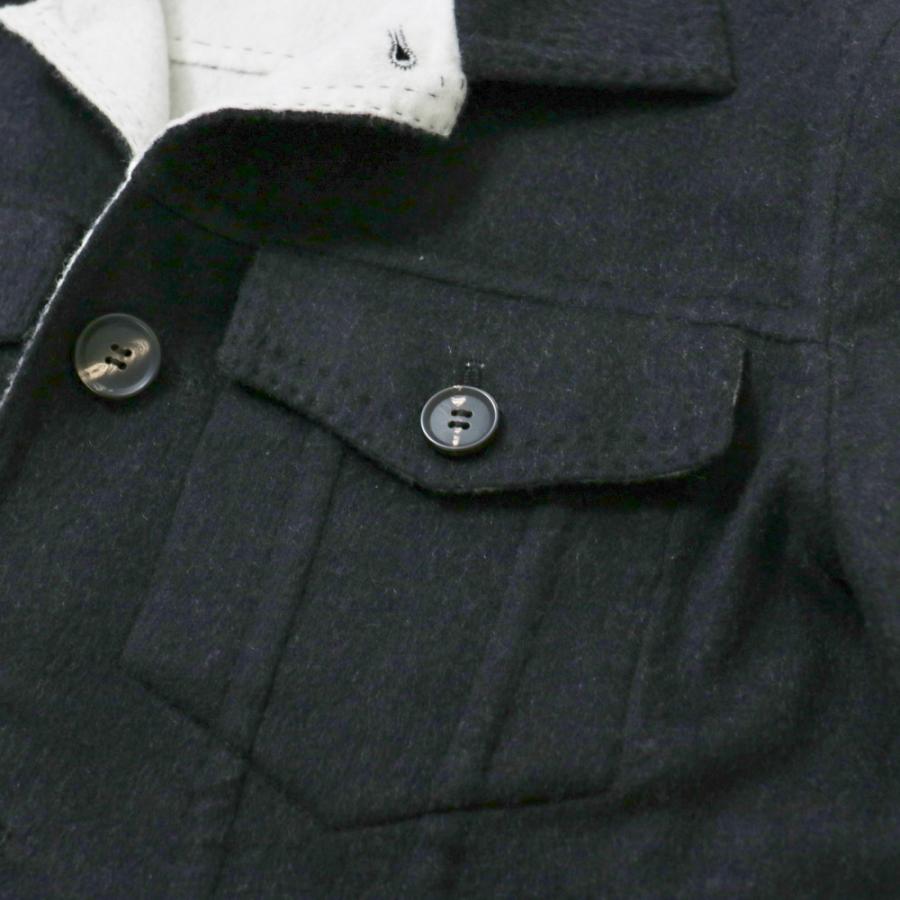 RING JACKET Napoli ダブルフェイスカシミヤ 3rdタイプジャケット【ブラック/無地】の画像