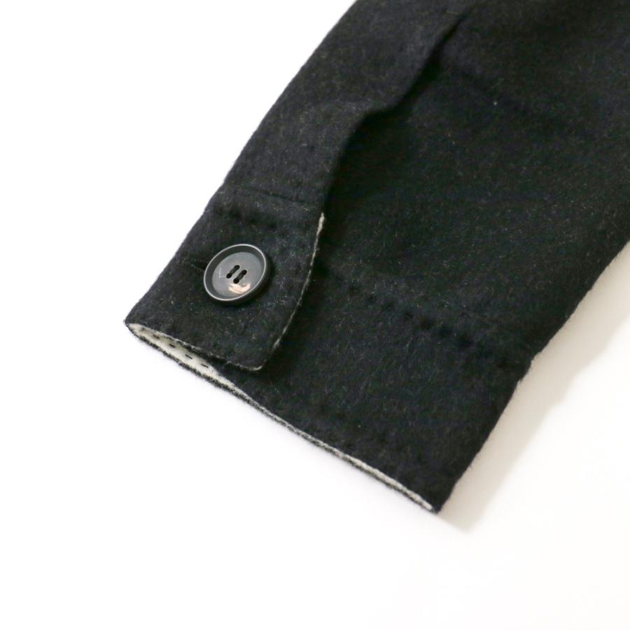 RING JACKET Napoli ダブルフェイスカシミヤ 3rdタイプジャケット【ブラック/無地】の画像