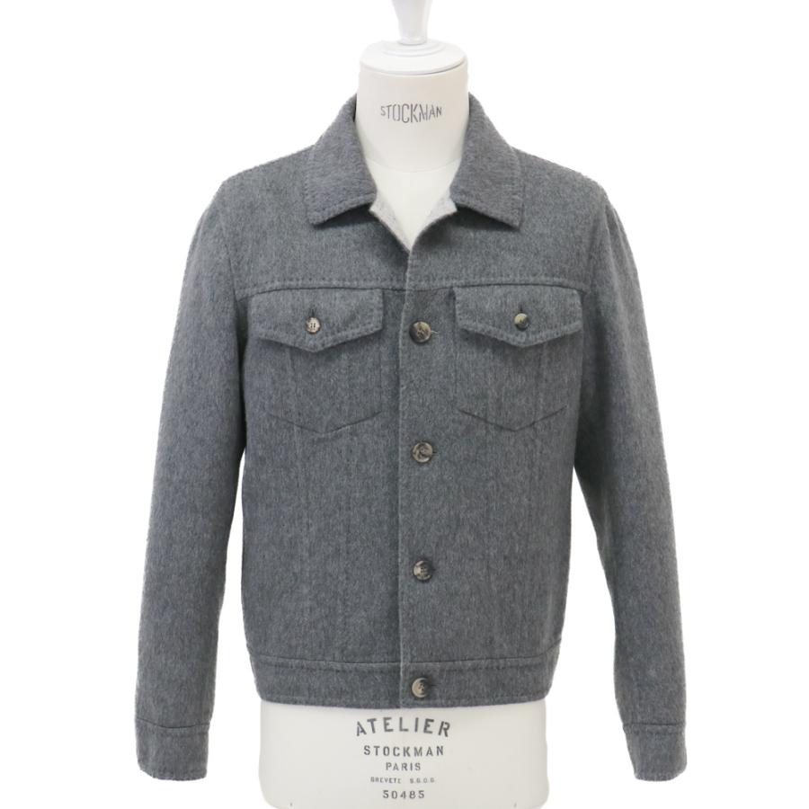 RING JACKET Napoli ダブルフェイスカシミヤ 3rdタイプジャケット【グレー/無地】の画像
