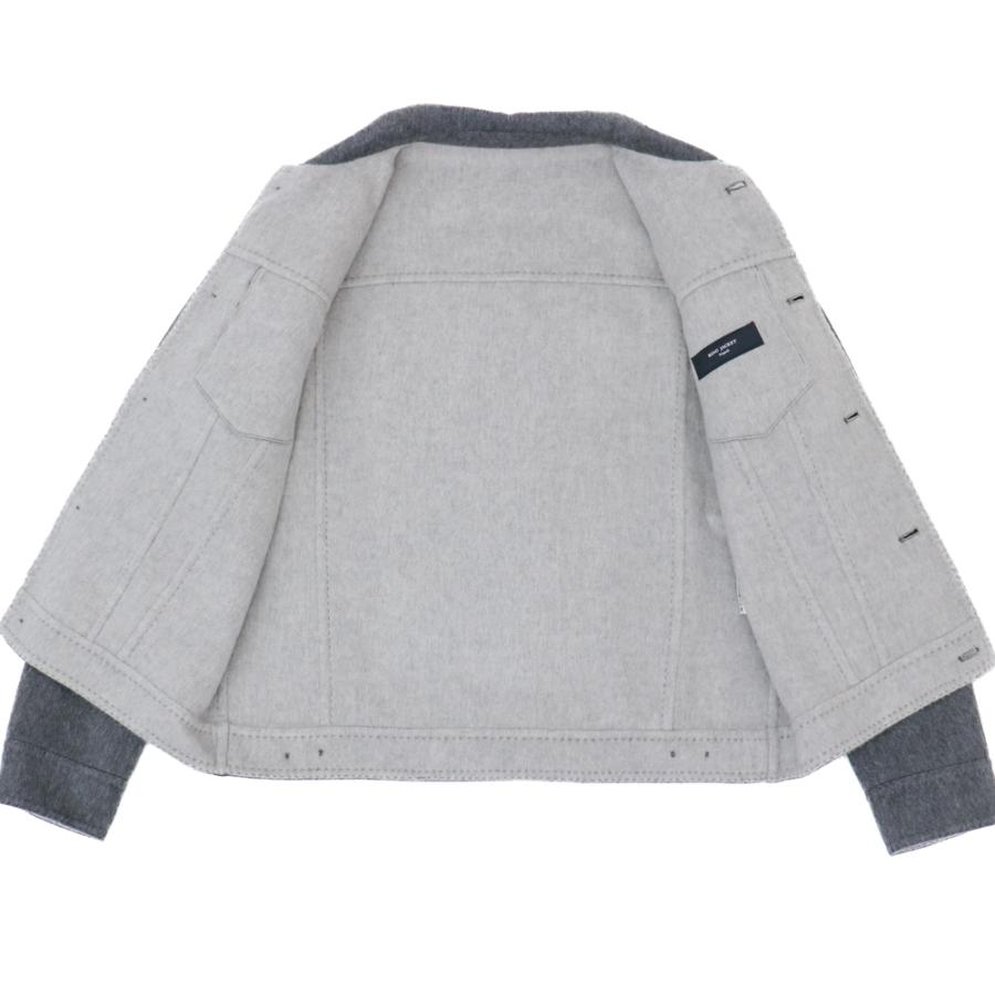 RING JACKET Napoli ダブルフェイスカシミヤ 3rdタイプジャケット【グレー/無地】の画像