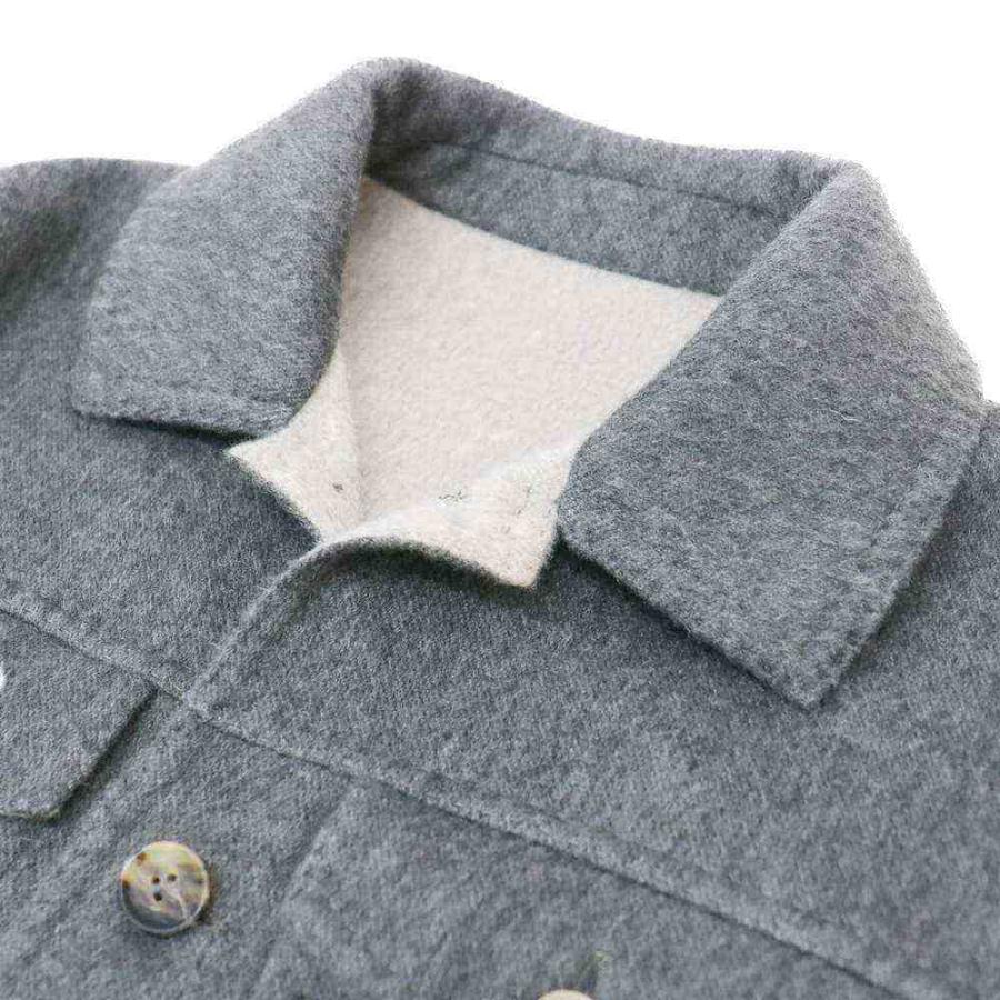 RING JACKET Napoli ダブルフェイスカシミヤ 3rdタイプジャケット【グレー/無地】の画像