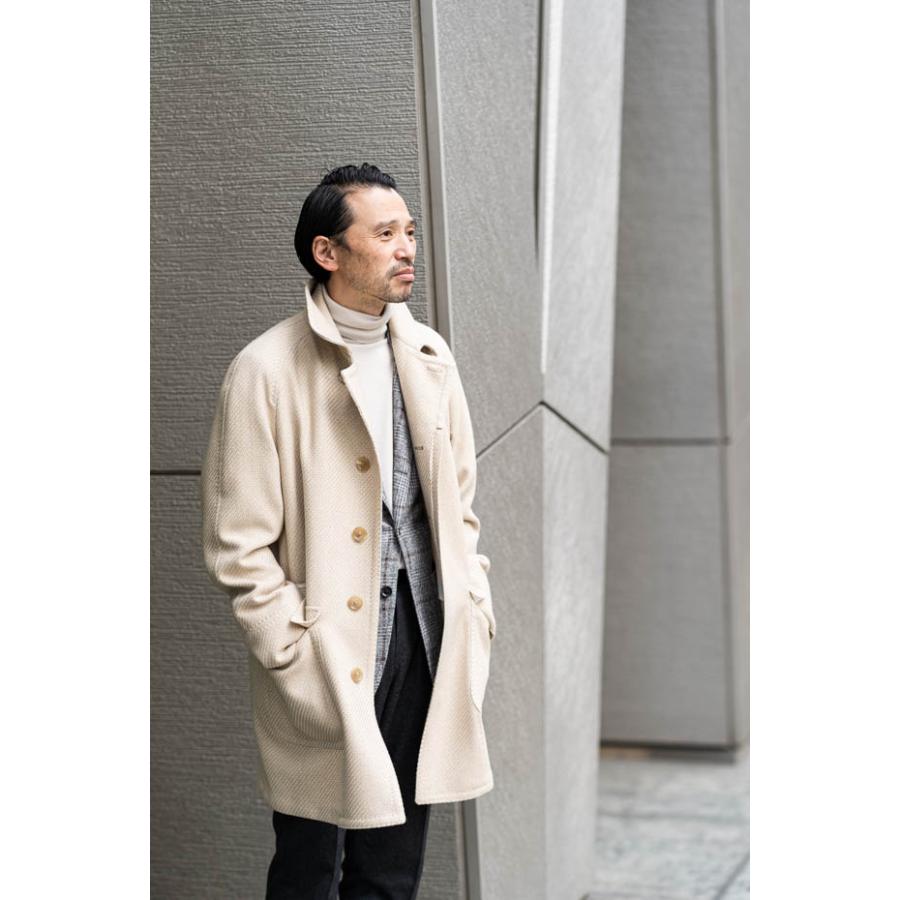 RING JACKET カシミヤ・ナイロン・ポリウレタン ドライビングコート