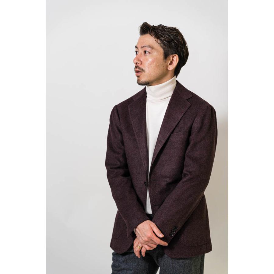 Model NO-254 ジャケット CASHMERE×SILK【ボルドー/無地】の画像