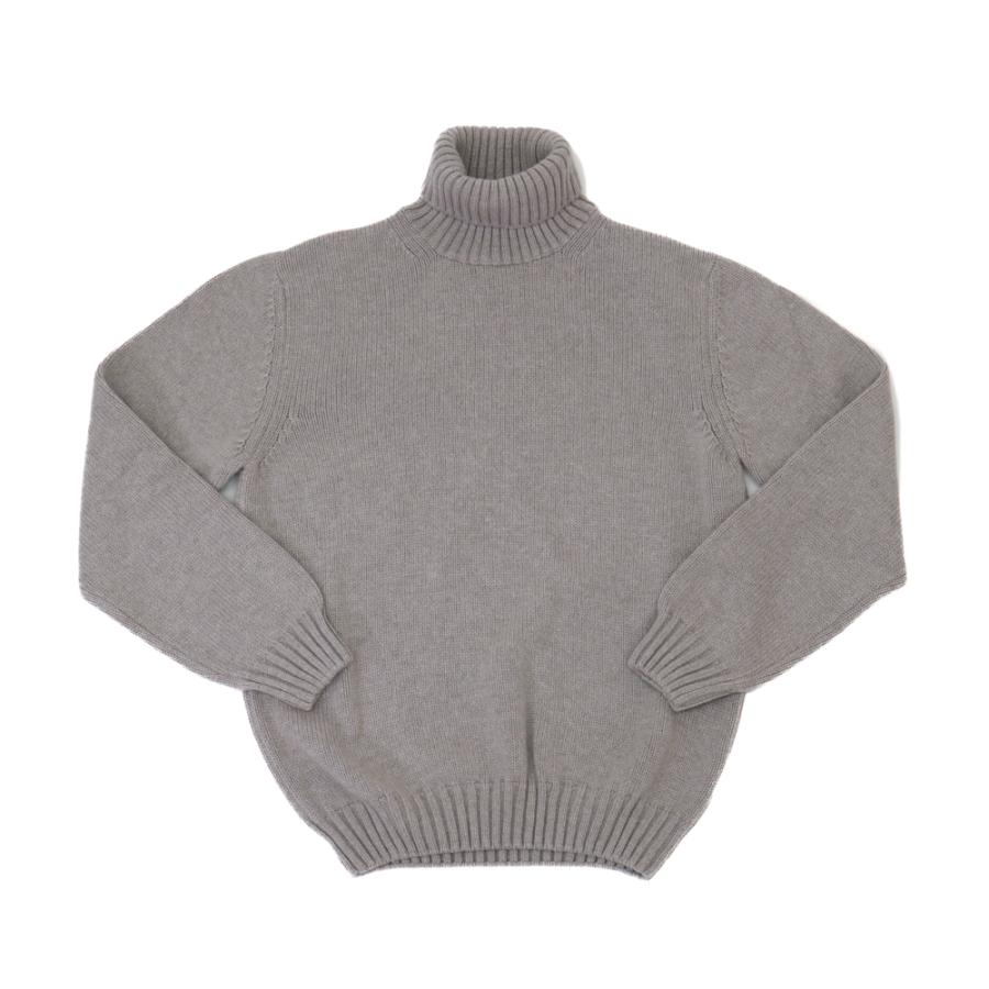 RING JACKET Napoli ミドルゲージ タートルネックニット【ベージュ・ホワイト/無地】の画像