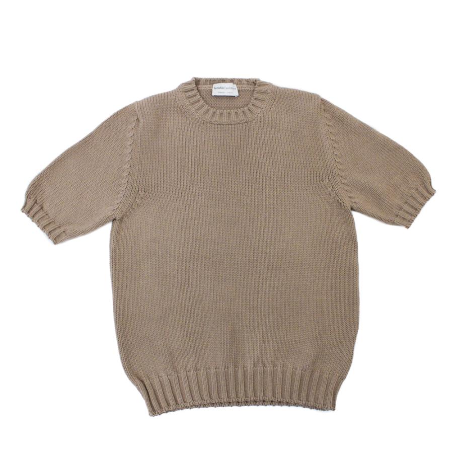 Settefili Cashmere コットンナイロン半袖ニット ブラウン 50 Settefili Cashmere セッテフィーリカシミア コットン ナイロン クルー