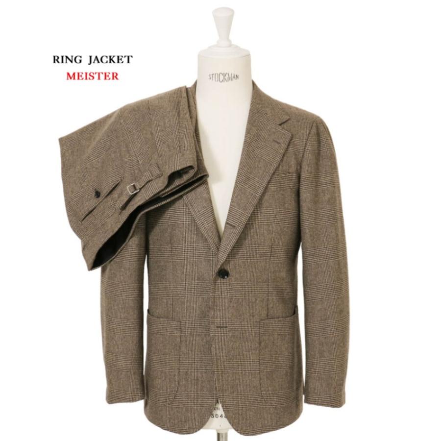 RING JACKET MEISTER 3B2プリーツセットアップスーツ【ブラウン