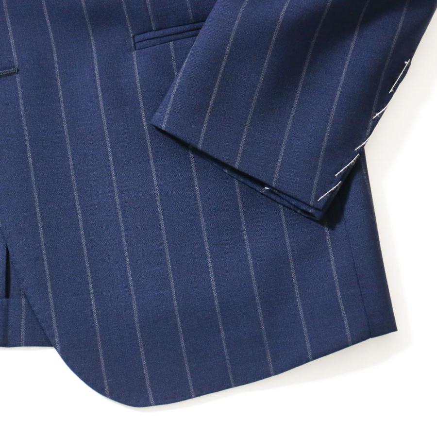 美品✨高級　RING JACKET モヘヤ　シルク　スーツ　紺　ストライプ　XL RING JACKET MEISTER 3B1プリーツスーツ【ネイビー/ストライプ】Model