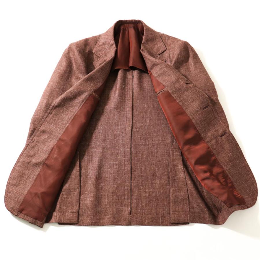 RING JACKET MEISTER カシミヤ・シルク・リネン3Bジャケット【ボルドー/無地】Model NO-286TALIA DELFINO リングヂャケット別注生地の画像