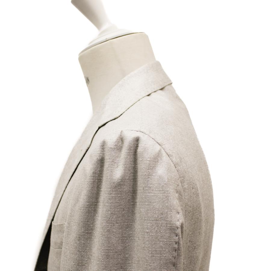 カシミヤ×シルク グレージュ ジャケット No-254の画像