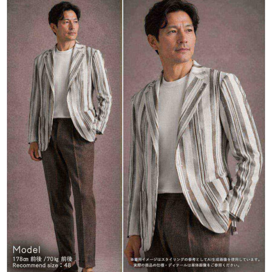 コットン ホワイトストライプ ジャージージャケット No-308INの画像