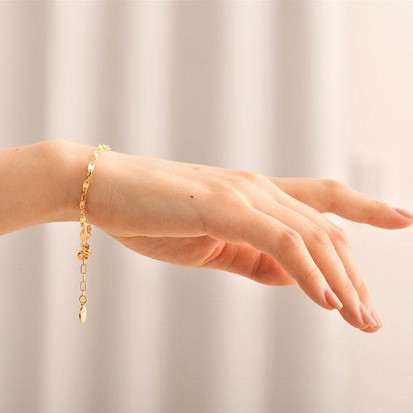 Sana チェーンブレスレット レディースアクセサリー イエローゴールドプレーティング シルバー925 K18（18金）_4