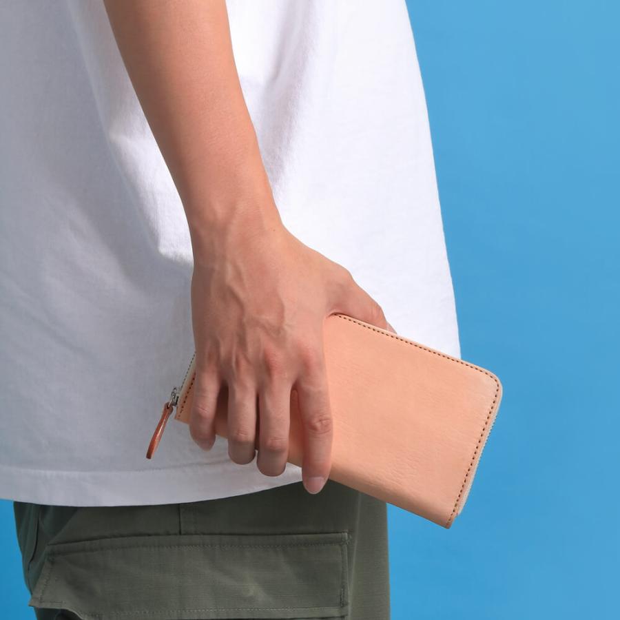 ロングウォレット/革財布 ナチュラル サドルレザーの画像