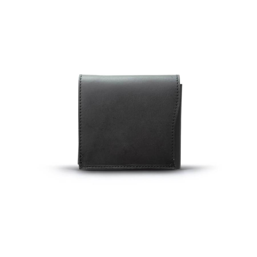 コンパクトミニウォレット/革財布 ブラック サドルレザー : shopooo by 