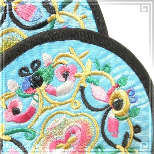 刺繍 コースター 円形 小15 水色 直径9.5cm 1枚 中国 お土産｜itempost｜03