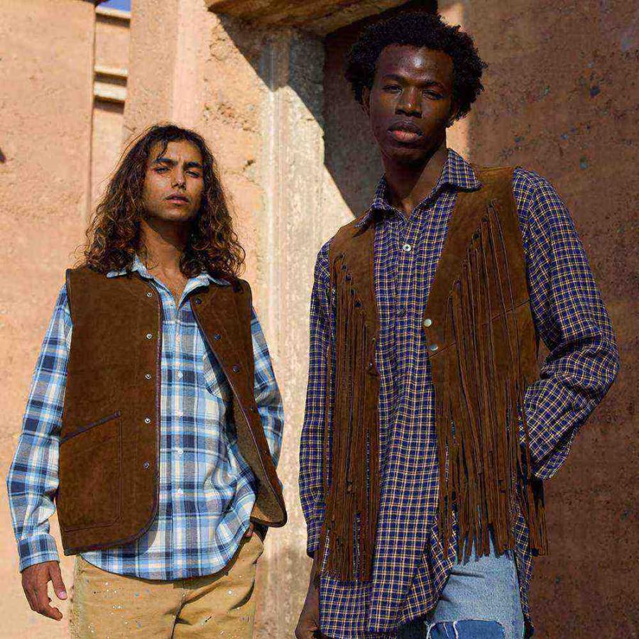 Res Ipsa / Fringed Suede Vestの画像