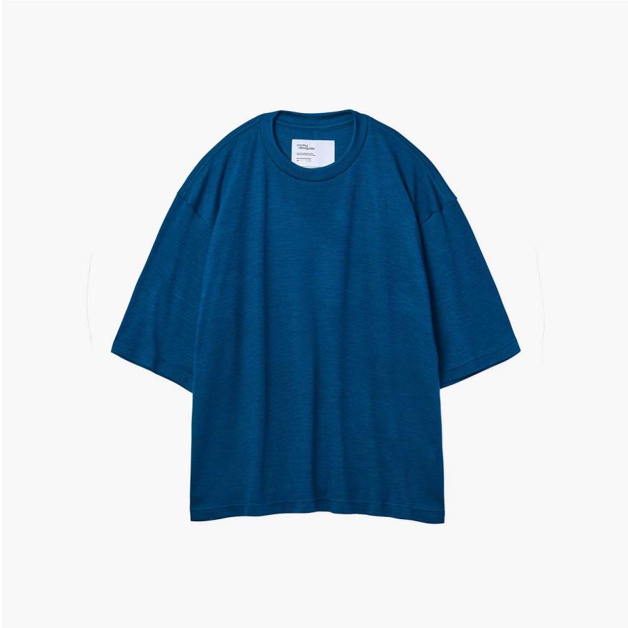UNTRACE アントレース _260 ボックスシルエットウールTシャツ BLUE