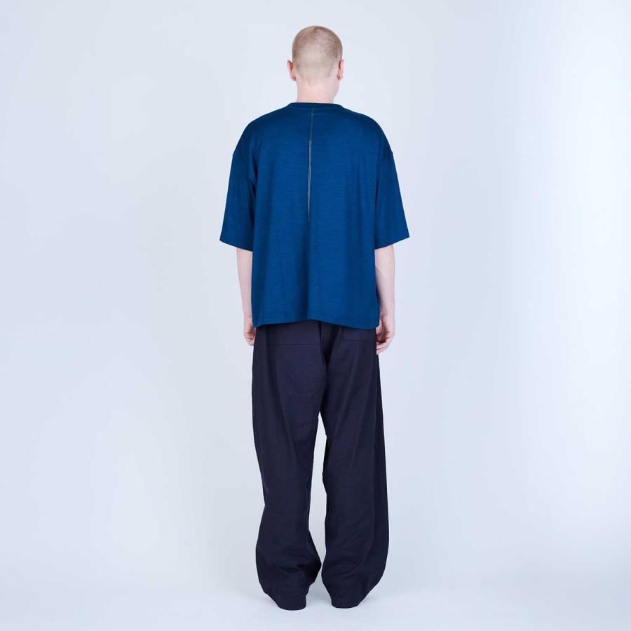 UNTRACE アントレース _260 ボックスシルエットウールTシャツ BLUE