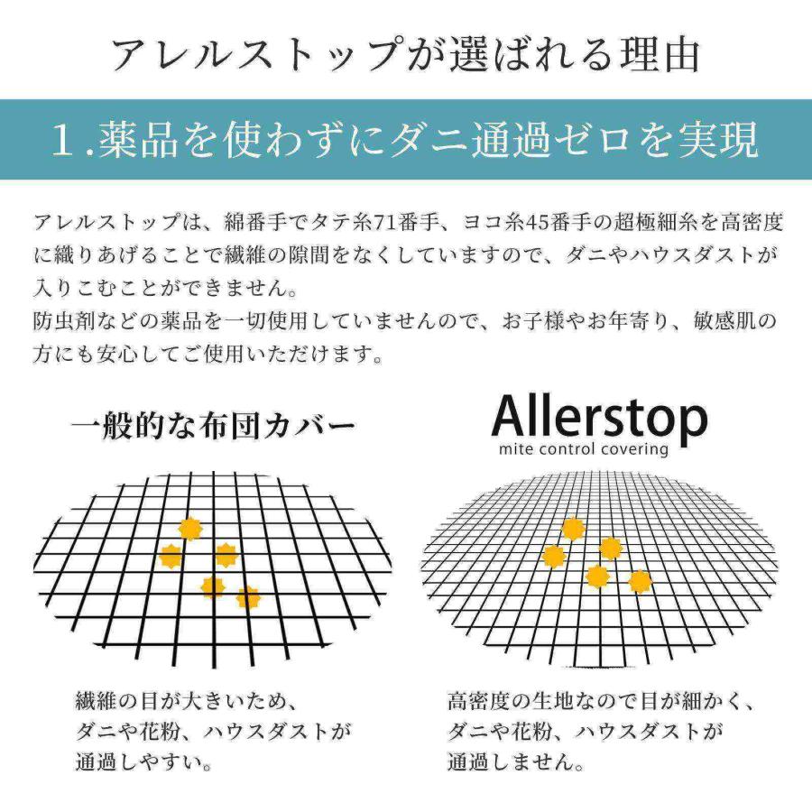 防ダニ 敷き布団カバー 4点セット ダブル アレルストップ 日本製 アトピー協会推薦品｜itempost｜13