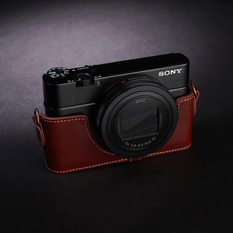 TP Original SONY RX100 VI （DSC-RX100M6） 用 ボディーハーフケース ブラウン｜itempost｜02