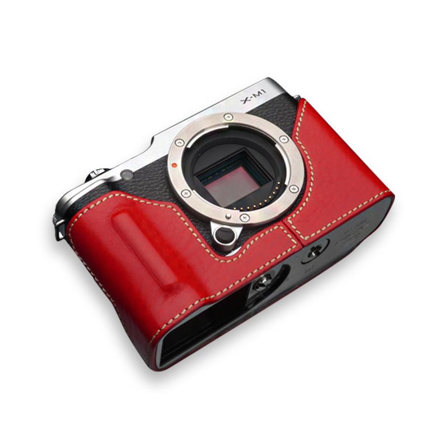 GARIZ FUJIFILM X-M1用 本革カメラケース HG-XM1R レッド : shopooo by